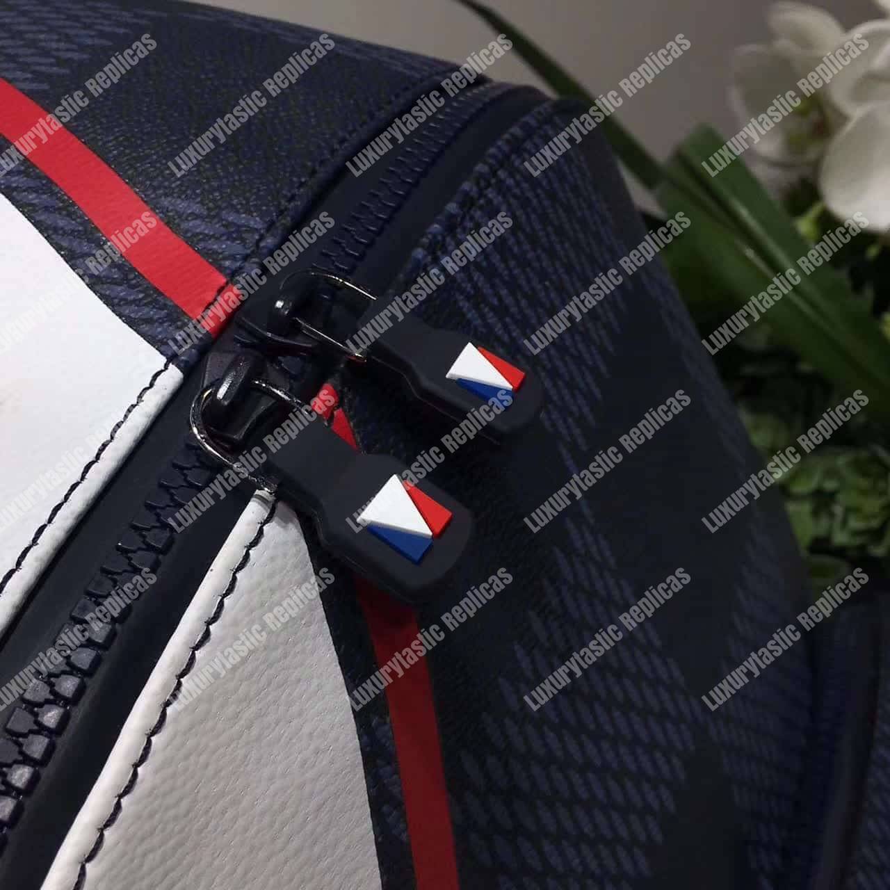 LV Apollo Backpack Damier Cobalt Canvas Red