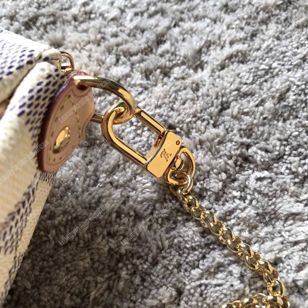 LV Eva Clutch Damier Azur Canvas