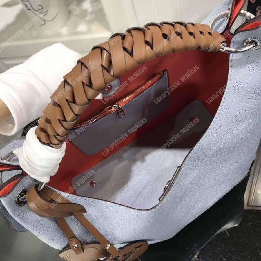 LV Carmel Mahina Monogram Bleu Horizon Pumpkin