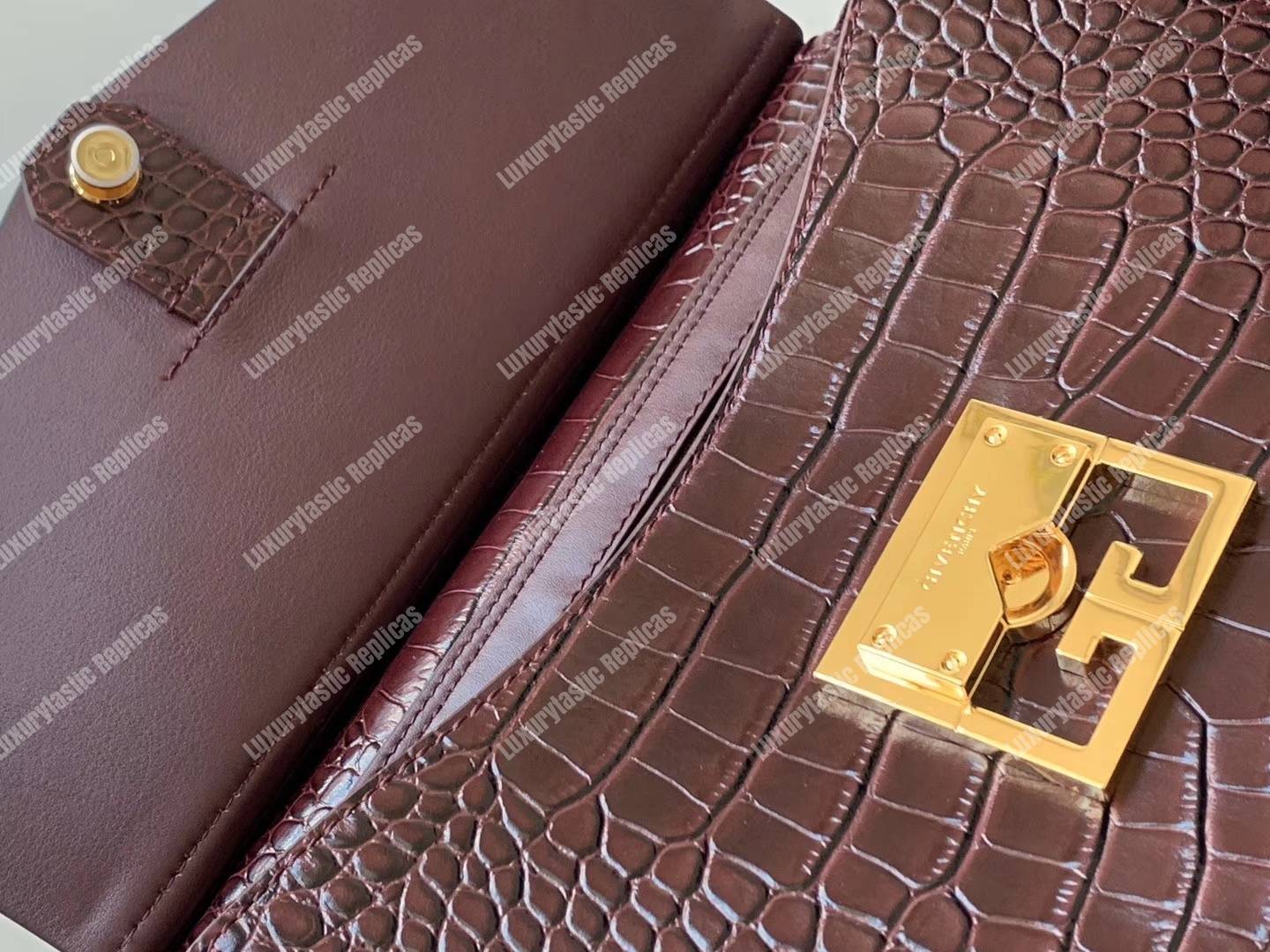 Givenchy Medium Mystic Bag In Crocodile-Effect Leather Brown