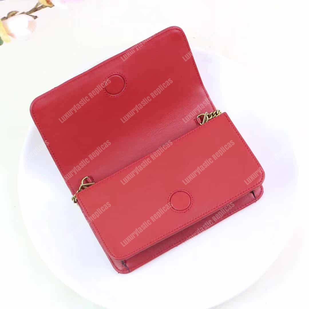 G*u*i gg marmont mini leather bag red