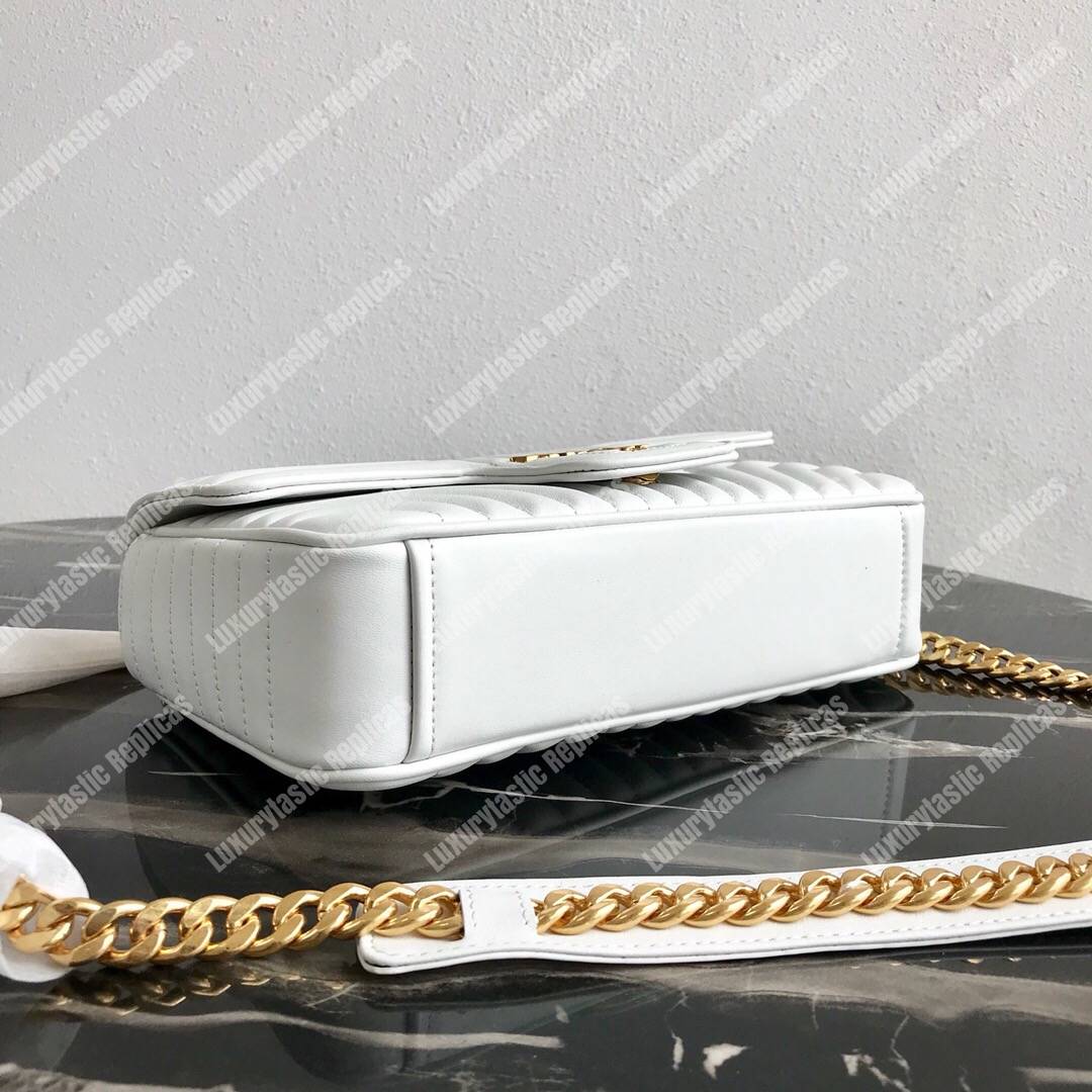 Pra*a diagramme medium leather bag white