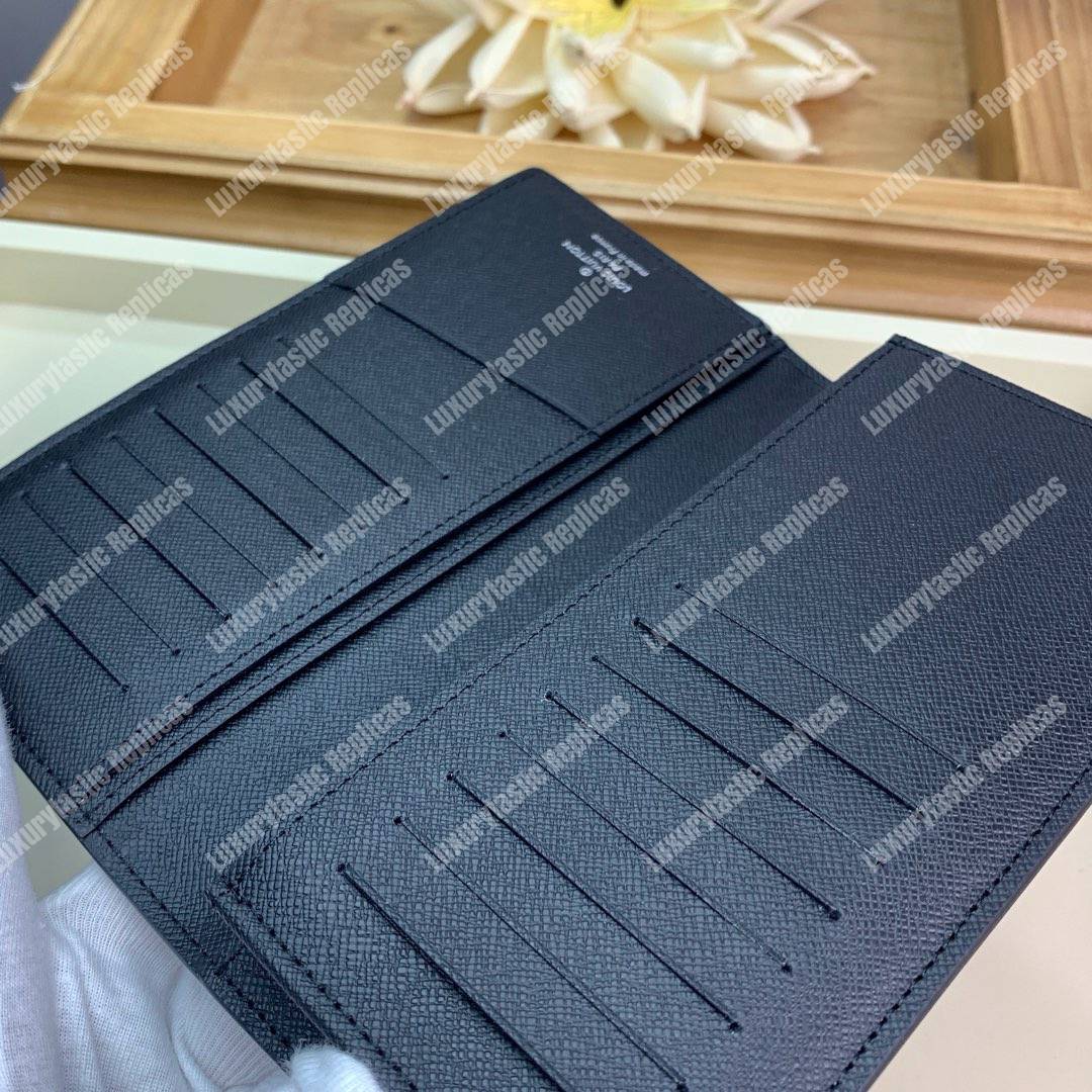 LV Brazza Wallet Epi Leather Yellow Initial Noir