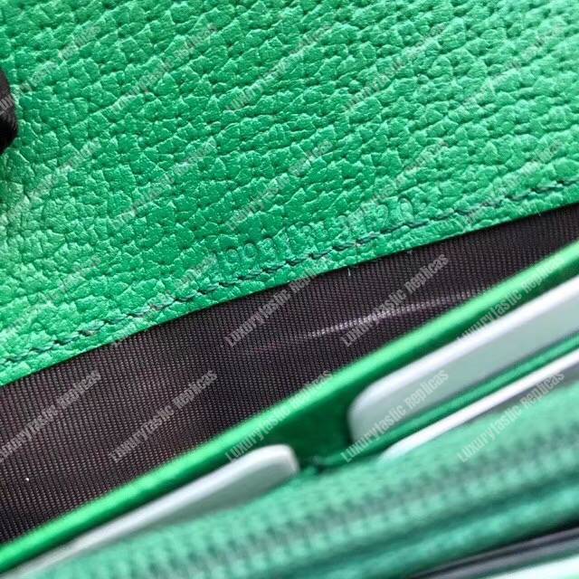 G*u*i embroidered leather continental wallet green