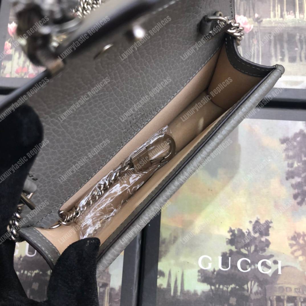 G*u*i dionysus leather super mini bag grey