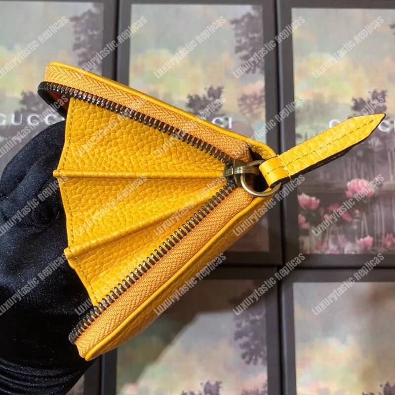 G*u*i garden leather zip around wallet yellow with bat
