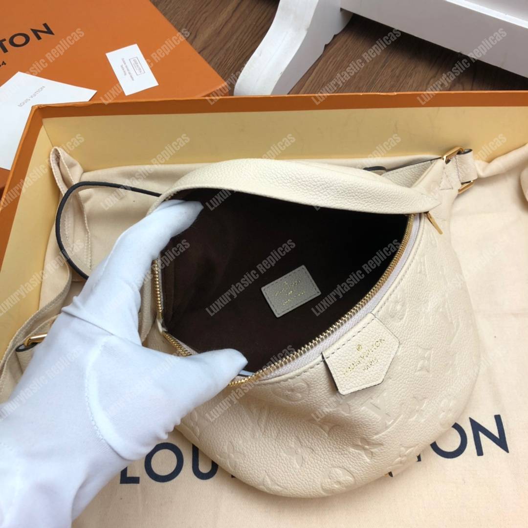 LV Monogram Empreinte Bumbag Creme Beige
