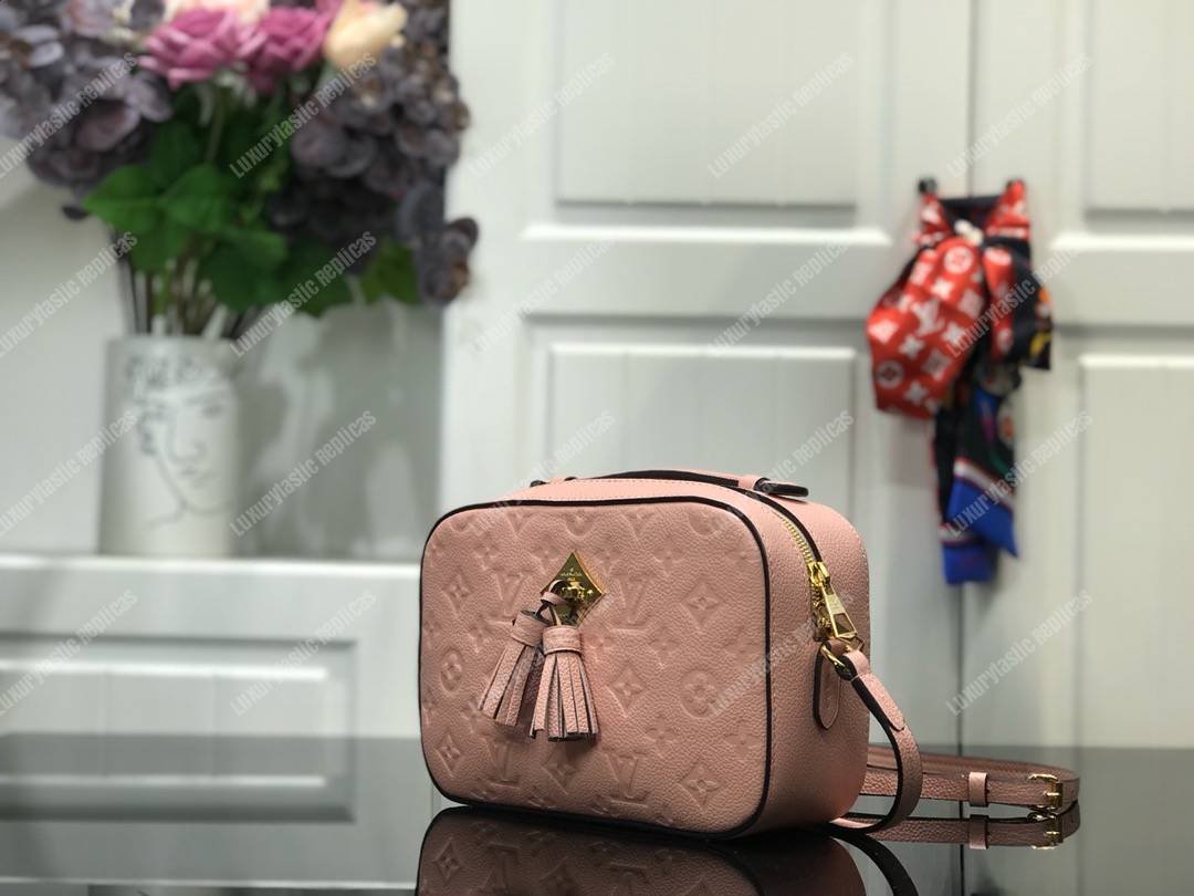 LV Saintonge Monogram Empreinte Leather Rose Ballerine