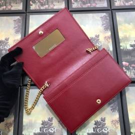 G*u*i leather chain card case wallet red