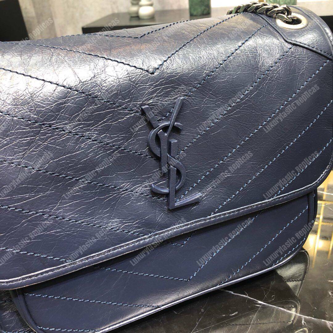 Saint Laurent Niki Medium In Vintage Leather Navy