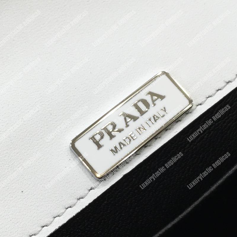 Pra*a cahier calf leather bag white