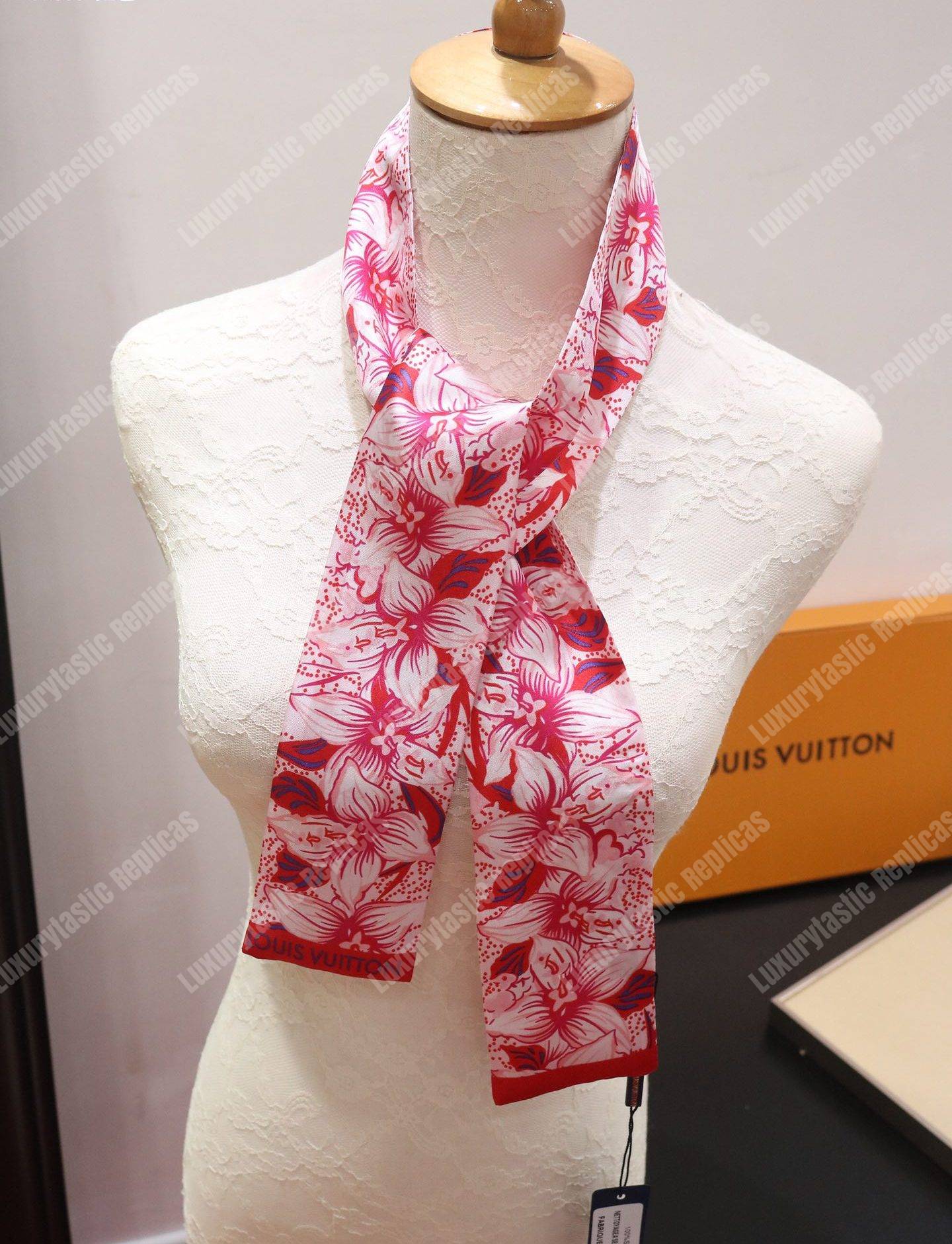 LV Monokinawa Bandeau Red Hawaiian Floral Monogram Silk Spring 2018