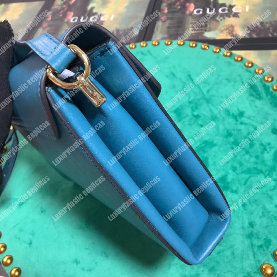 G*u*i medium leather shoulder bag blue