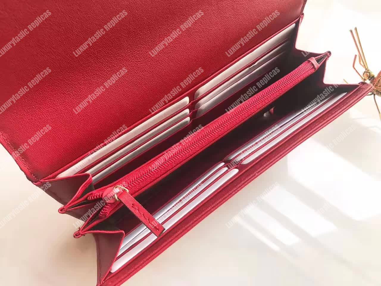 G*u*i gg marmont quilted continental wallet red