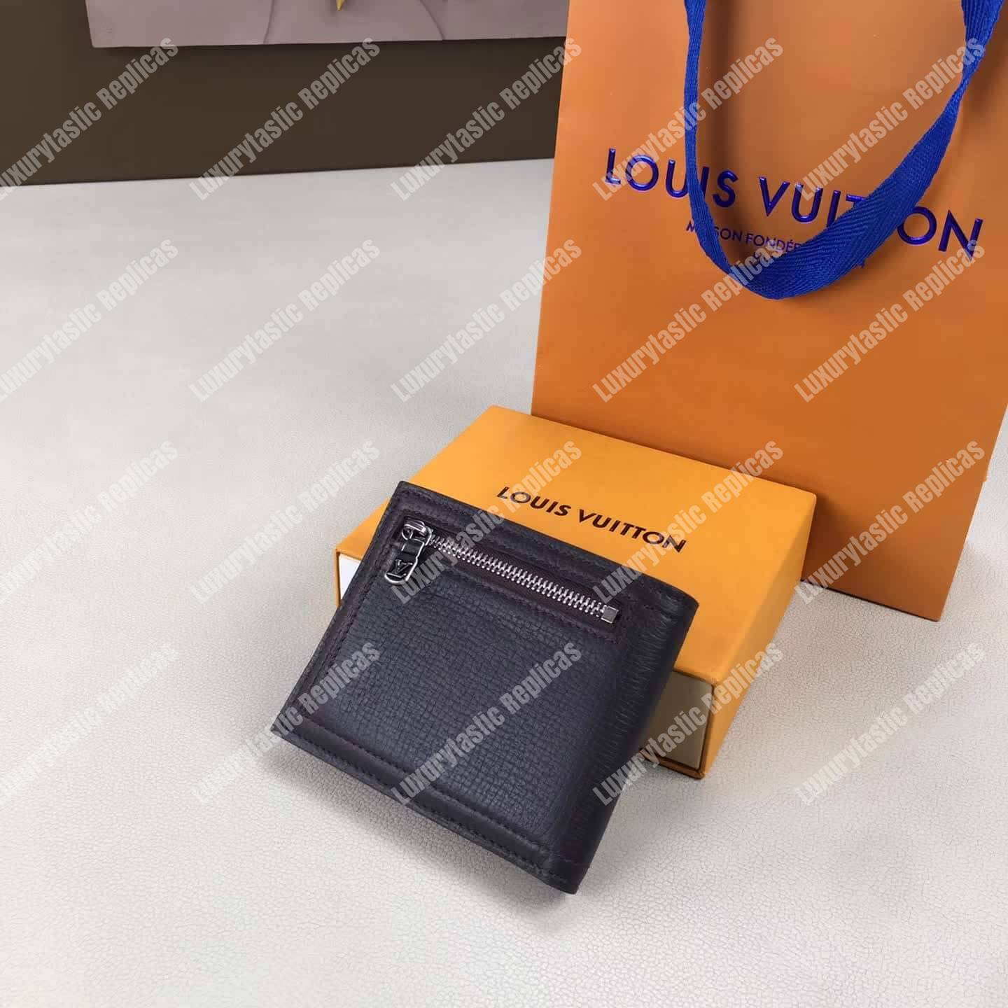 LV Compact Wallet Utah Leather Marron