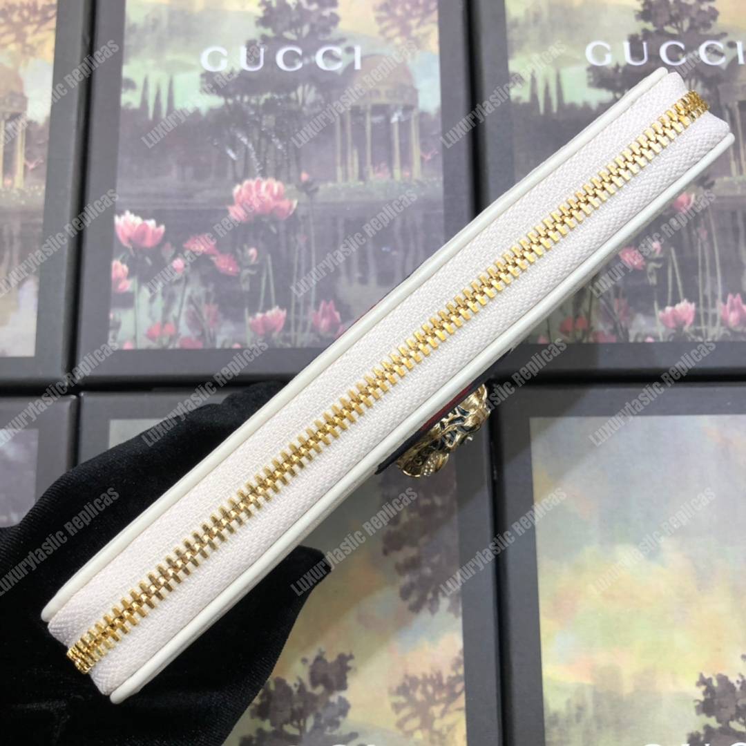 G*u*i rajah zip around wallet leather white