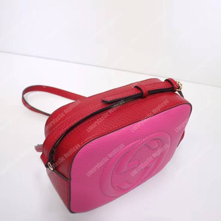G*u*i soho small leather disco bag pink/red
