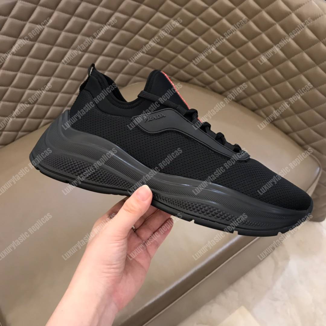 Pra*a mesh and neoprene sneakers full black