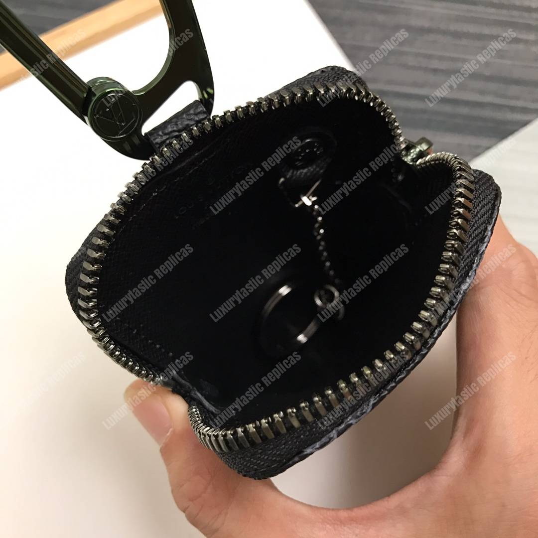 LV Zip Key Ring Monogram Vivienne Eclipse Black