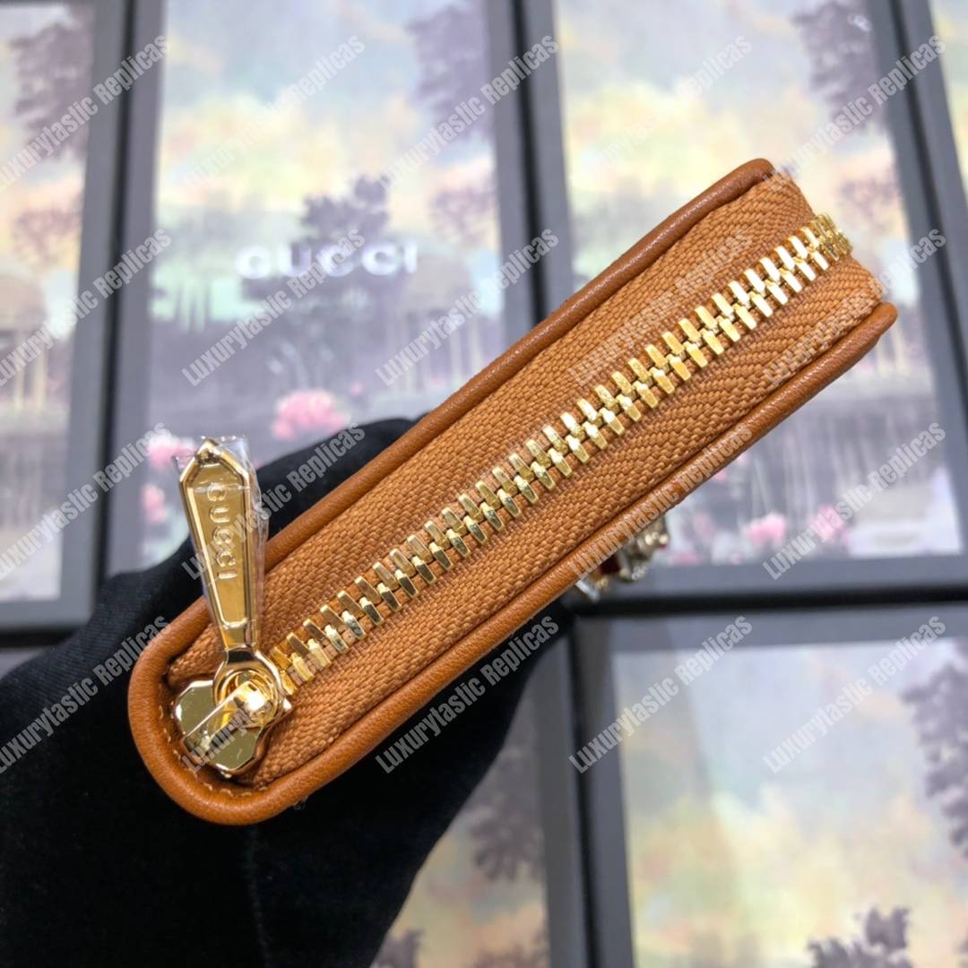 G*u*i rajah zip around wallet beige vintage canvas