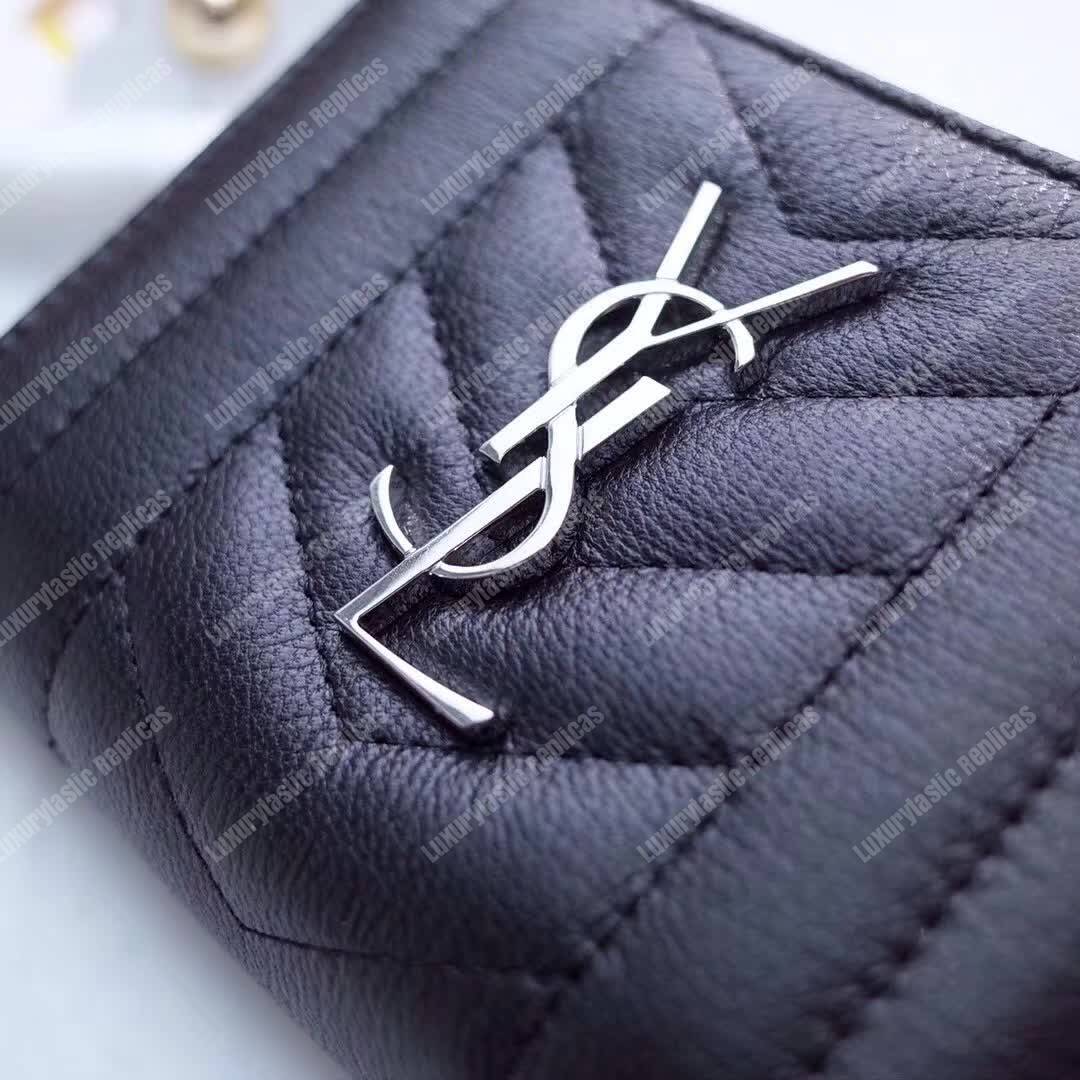 Saint Laurent Compact Zip Around Wallet Black