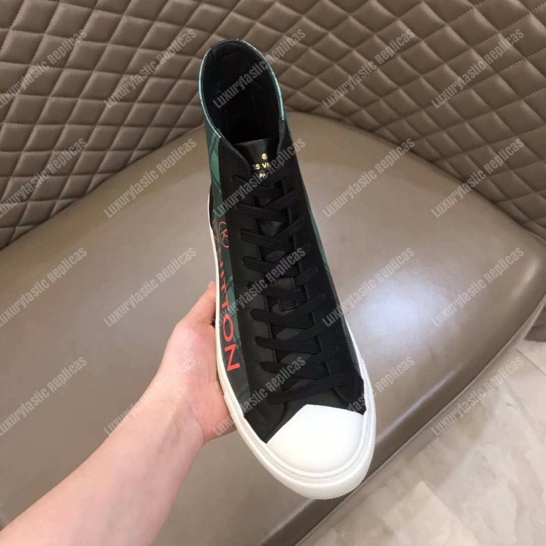 LV Tattoo Sneaker Boot Dameir Tartan Canvas Green