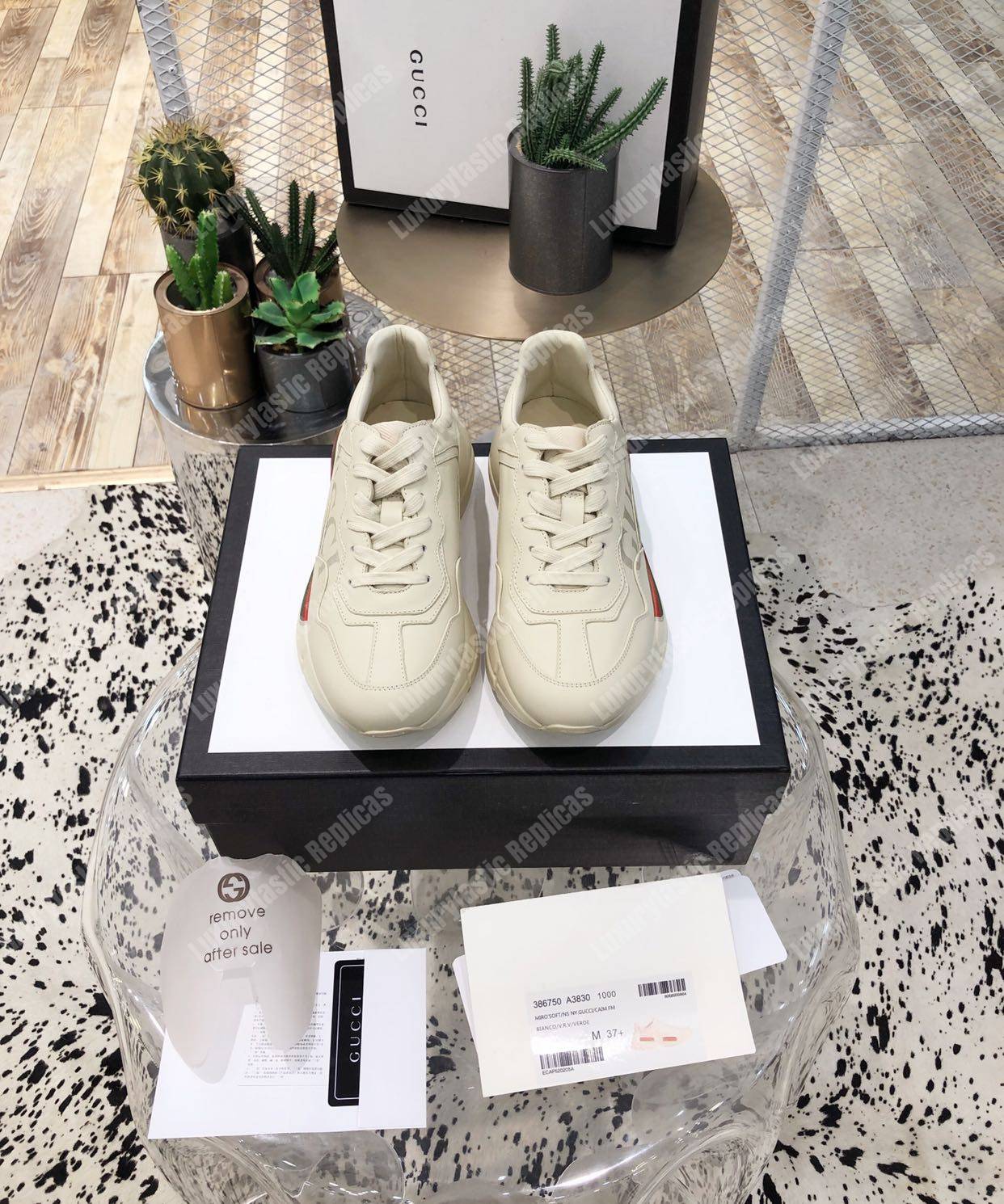 G*u*i rhyton G*u*i logo leather sneaker