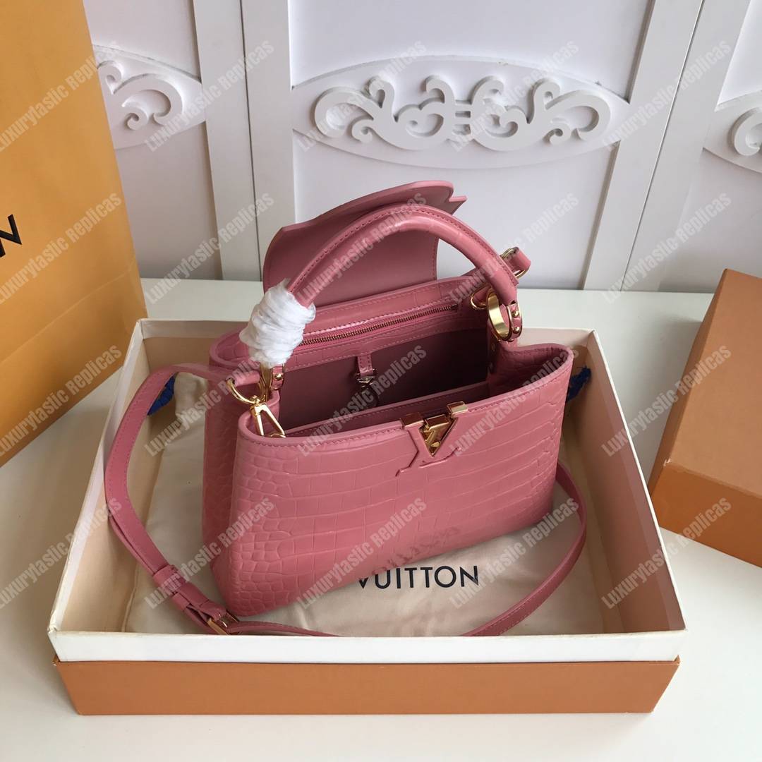 LV Capuccines BB Crocodilien Mat Rose Tourmaline