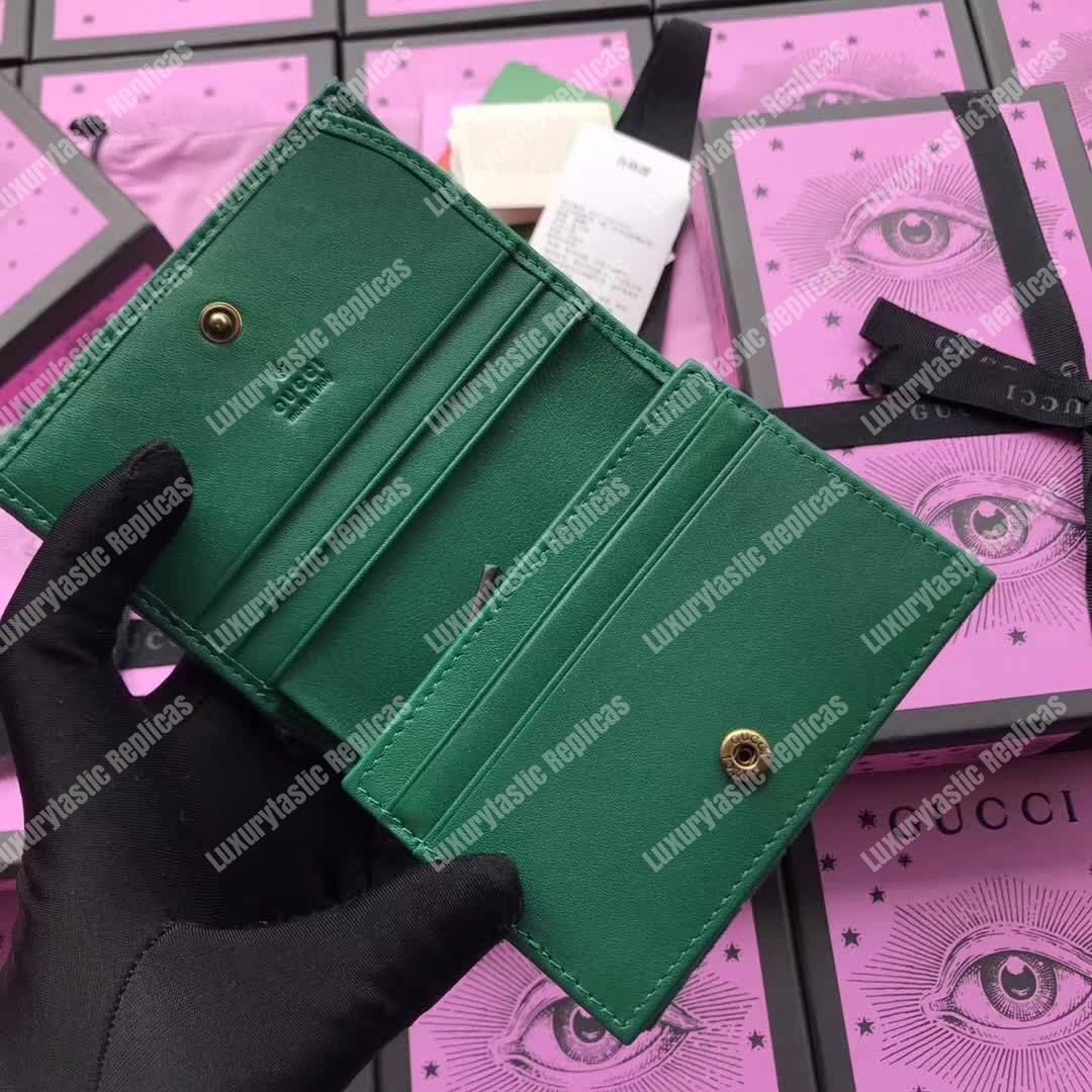 G*u*i gg marmont card case velvet emerald green
