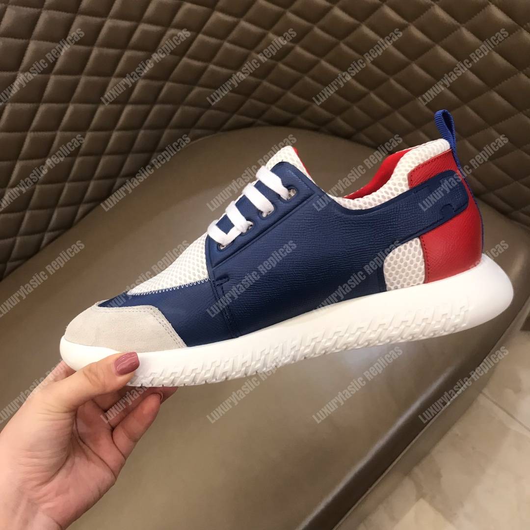 H**mes vitesse sneaker blanc/bleu royal/rouge