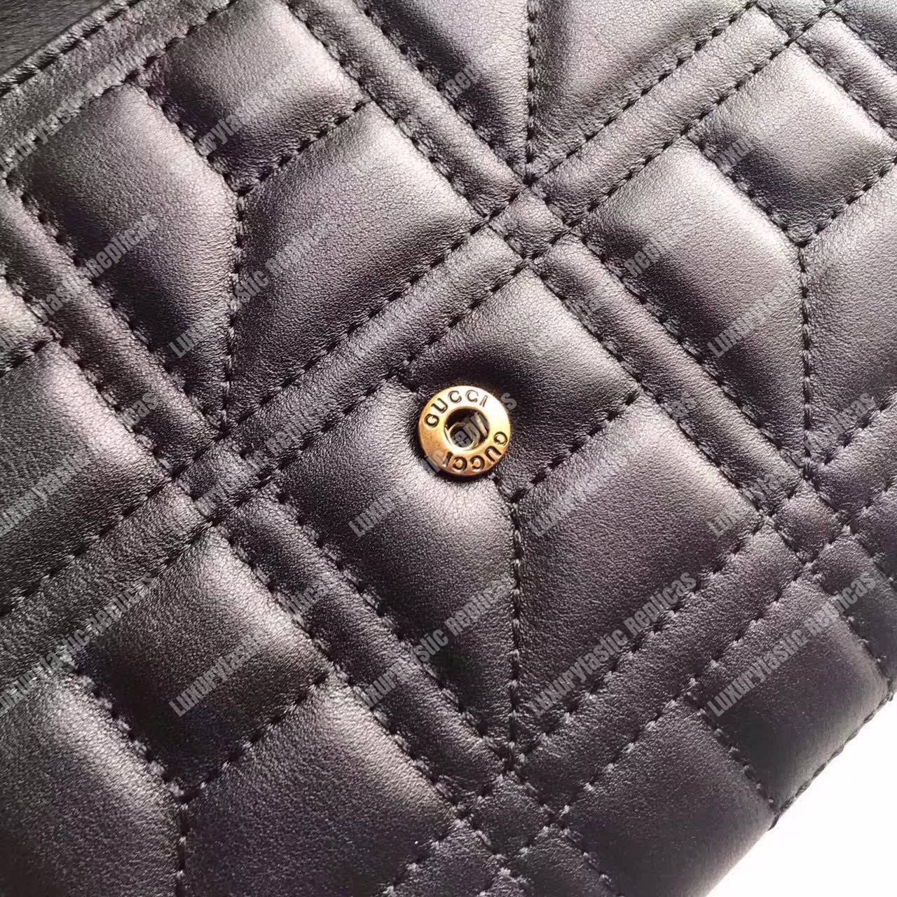 G*u*i gg marmont leather mini chain bag black
