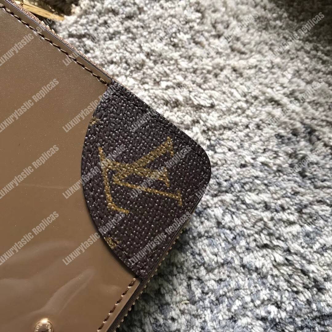 LV Zippy Wallet Patent Leather Brown