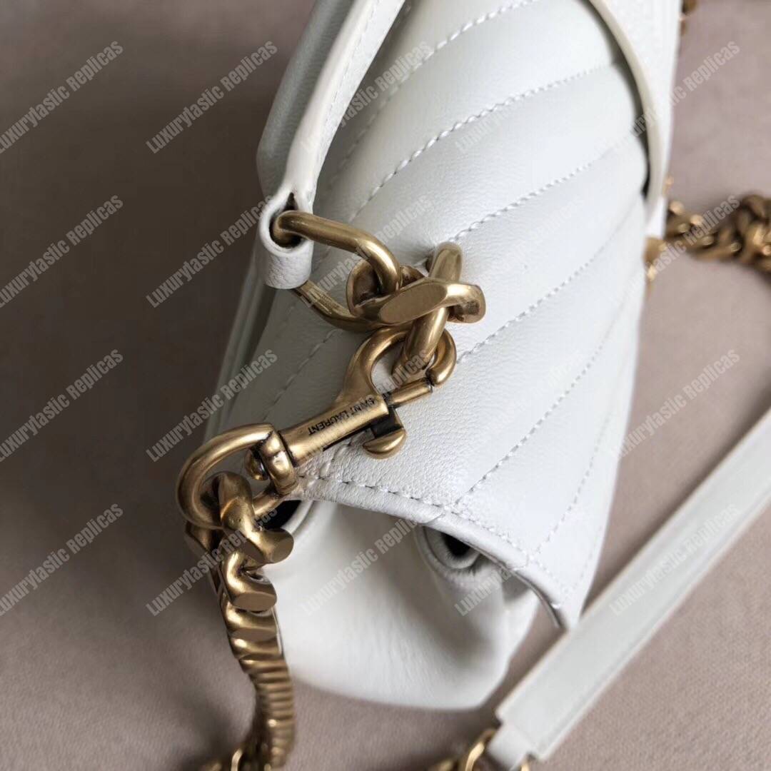 Saint Laurent Medium College Bag In Dove White