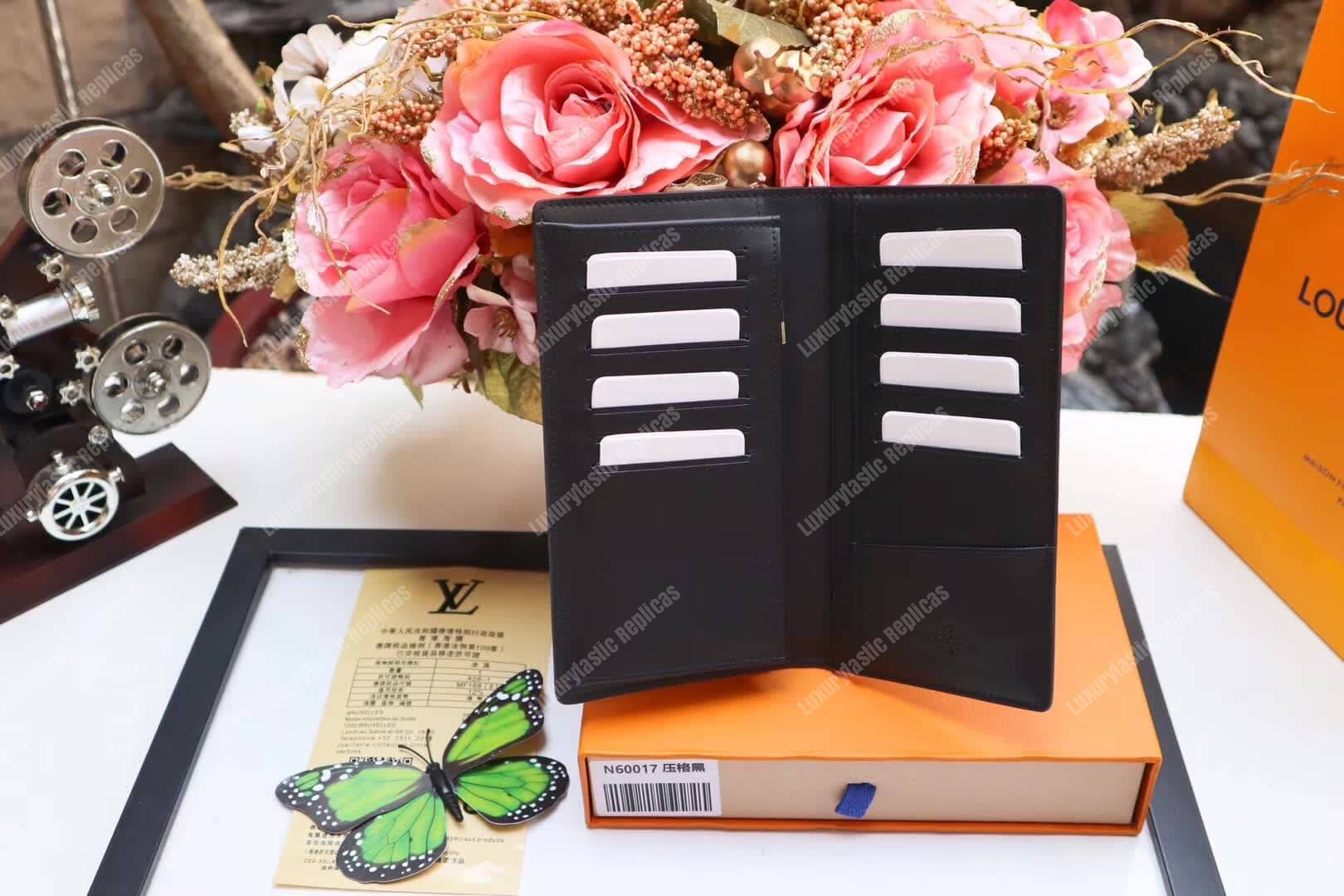 LV Brazza Wallet Vertical Damier Infini Leather Astral