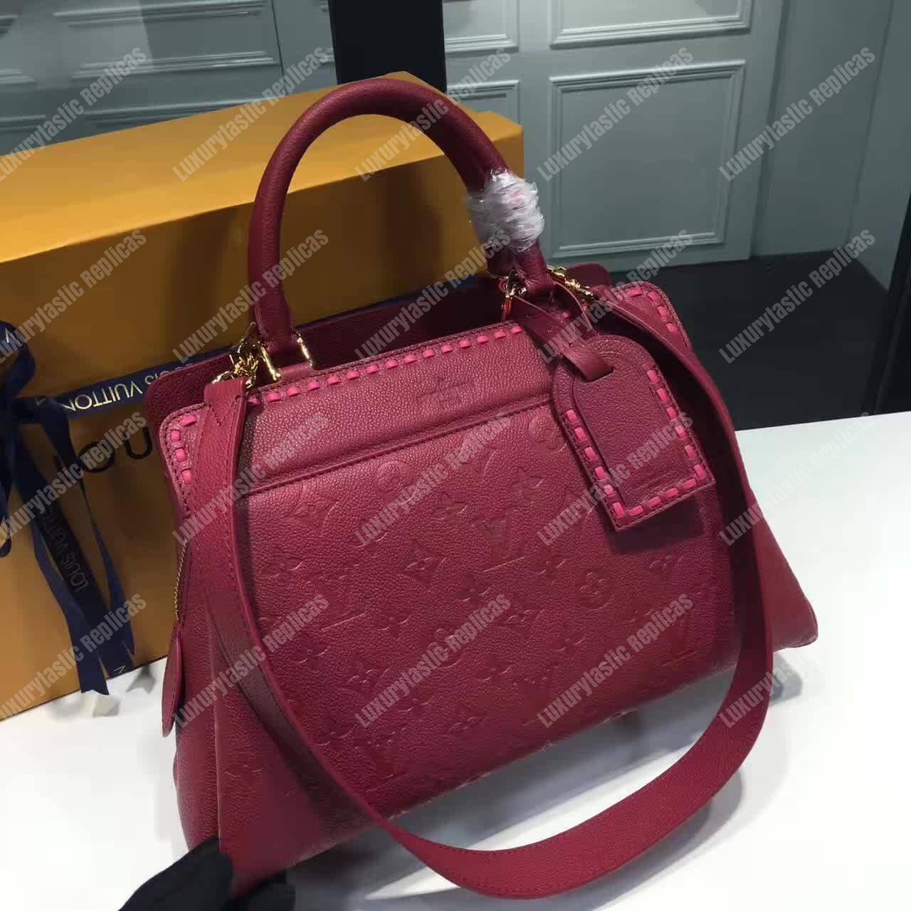 LV Vosges MM Bag Monogram Empreinte Leather Raisin
