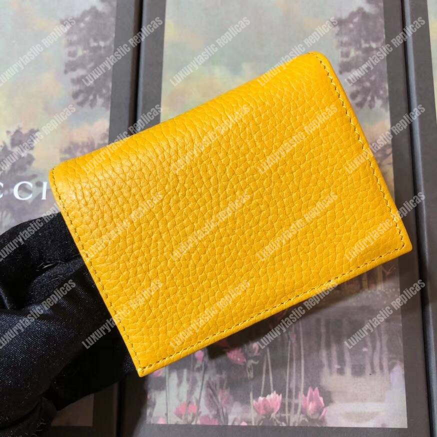 G*u*i garden leather wallet yellow with bat