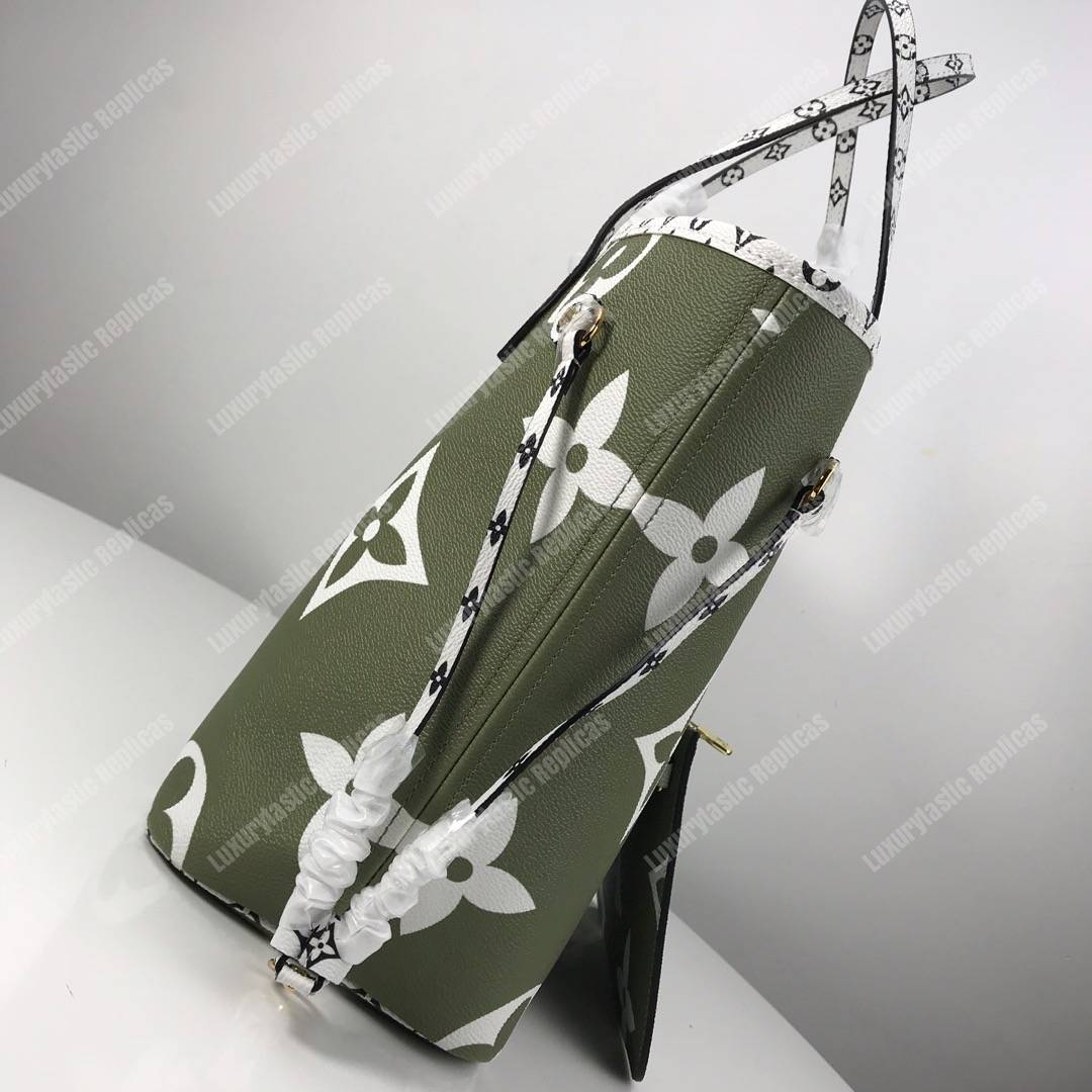LV Neverfull MM Monogram Khaki