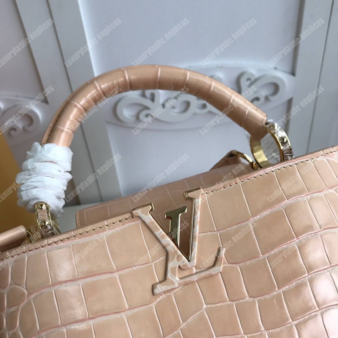 LV Capuccines BB Crocodilien Mat Dune