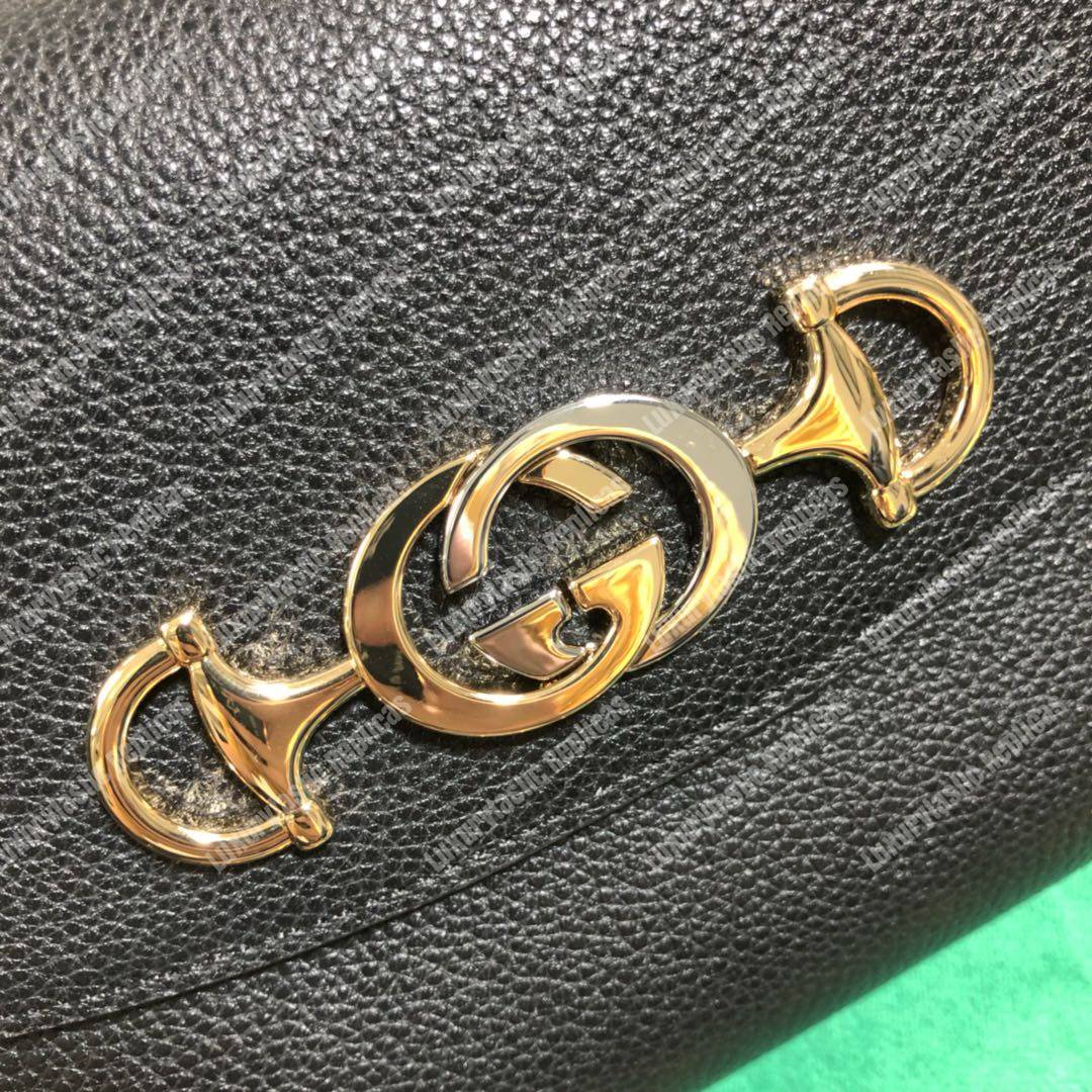 G*u*i zumi black smooth leather small shoulder bag