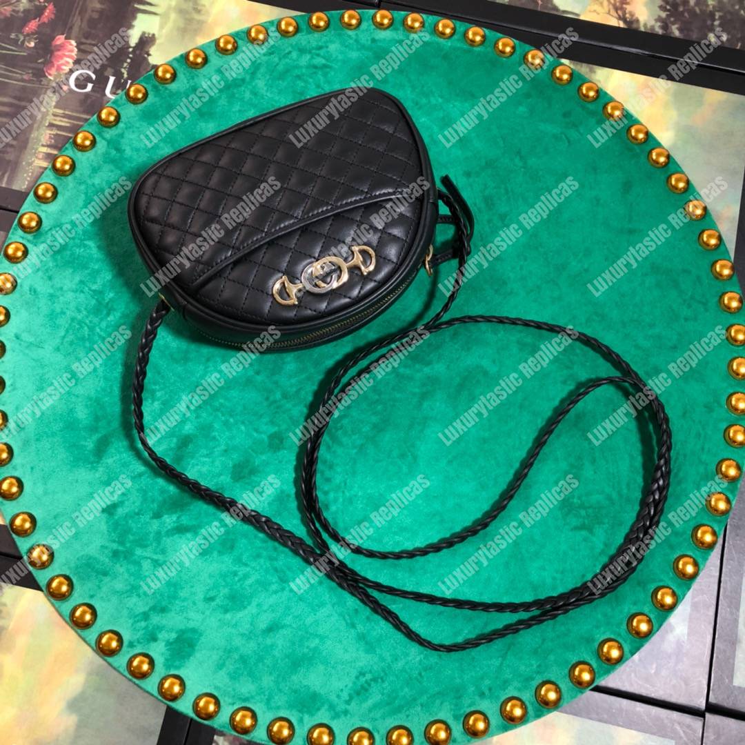 G*u*i laminated leather mini bag black