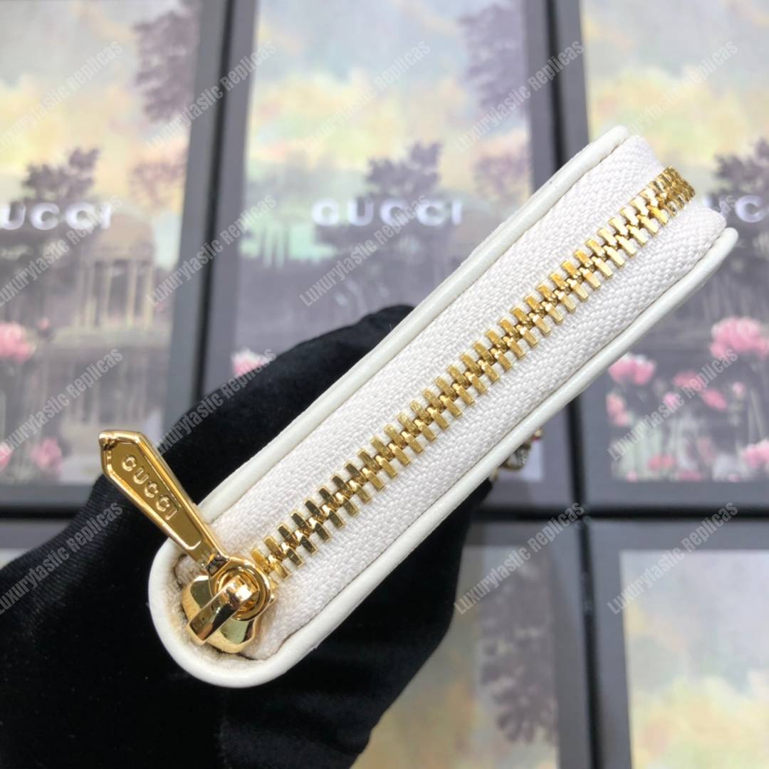 G*u*i rajah zip around wallet leather white