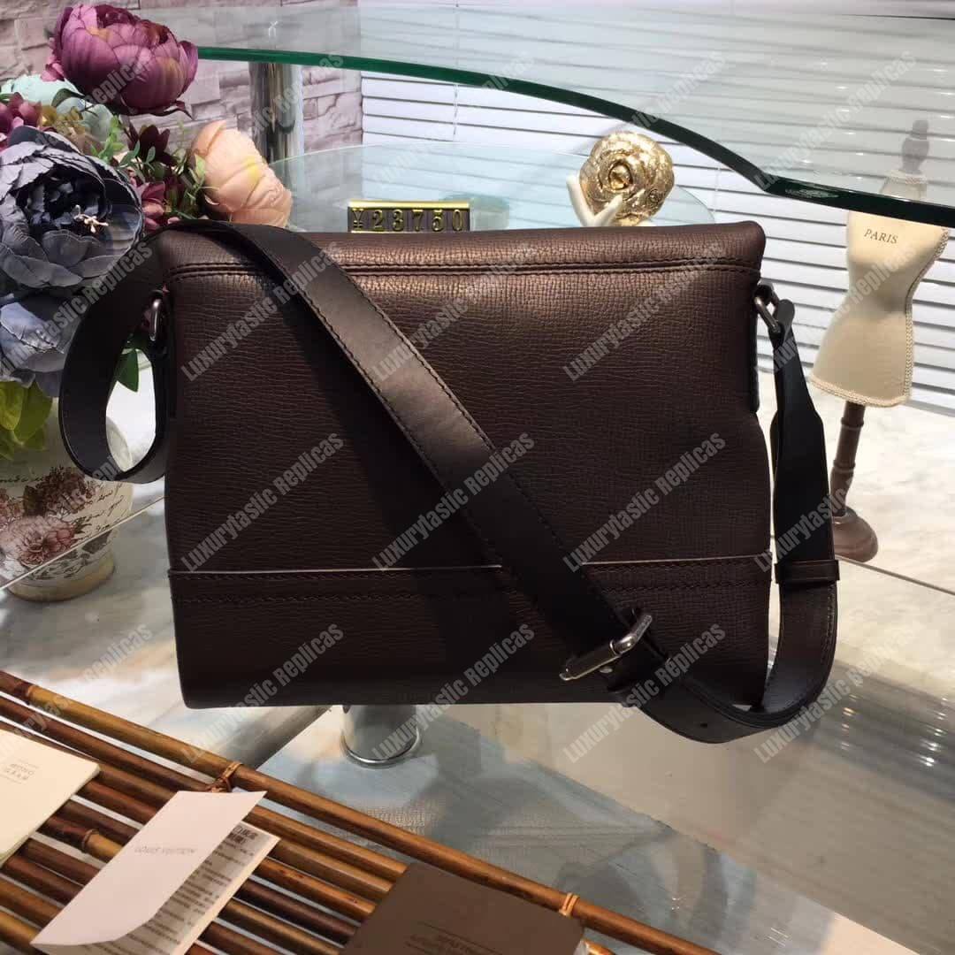 LV Canyon Messenger PM Utah Leather Marron