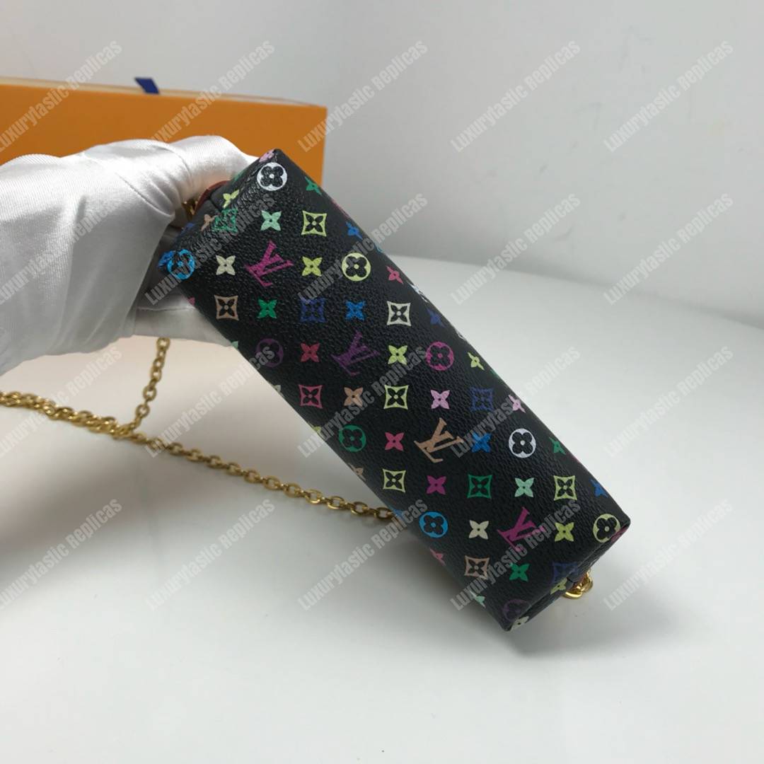 LV Multicolor Cosmetic Pouch GM Black