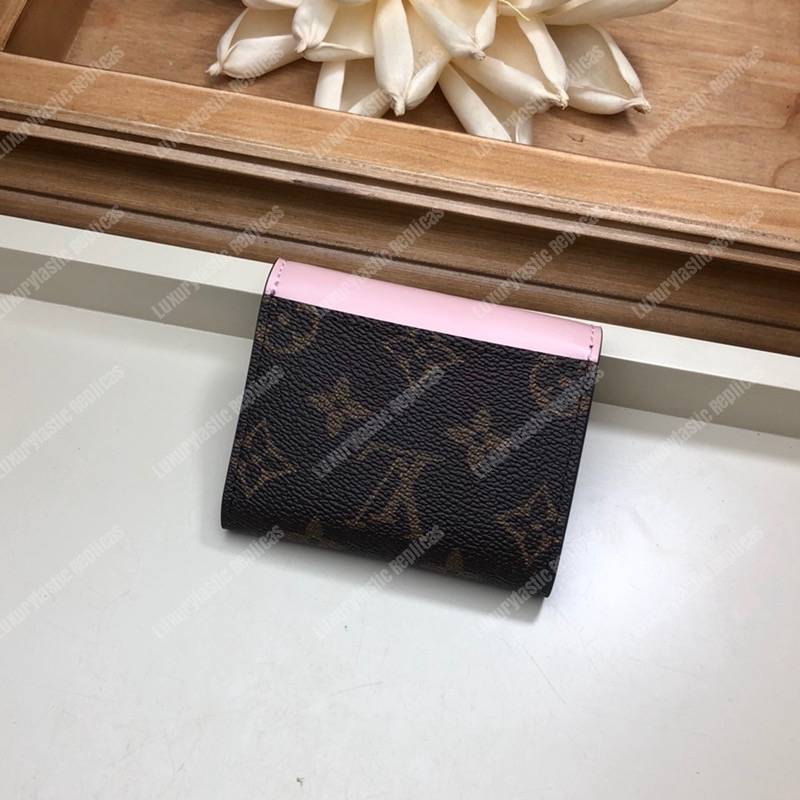 LV Zoé Wallet Monogram Rose Ballerine colored leather