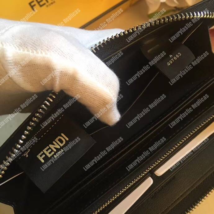 F**di black leather wallet