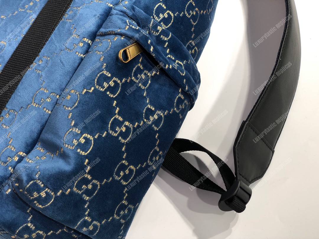 G*u*i medium gg velvet backpack blue