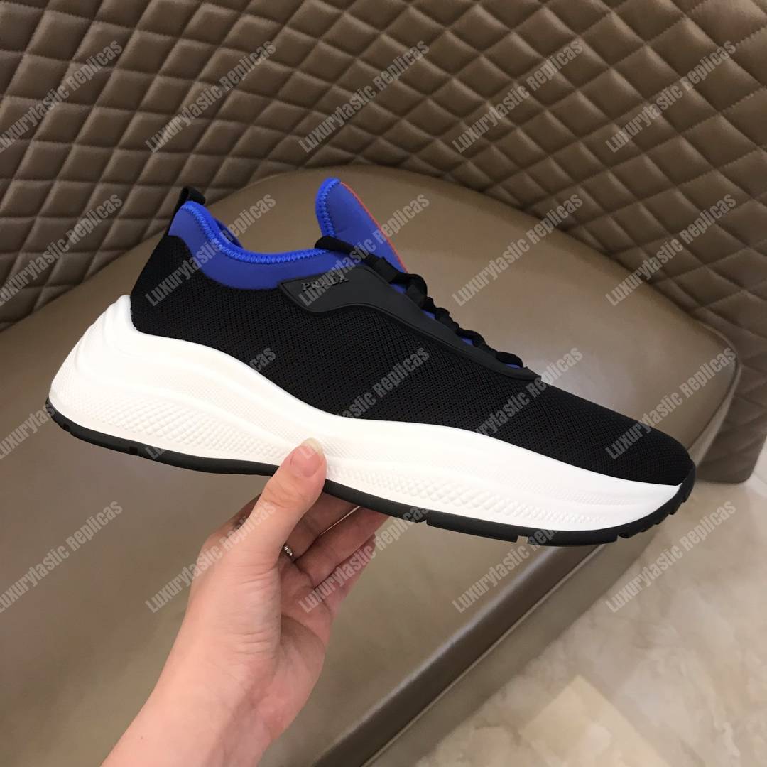 Pra*a mesh and neoprene sneakers blue