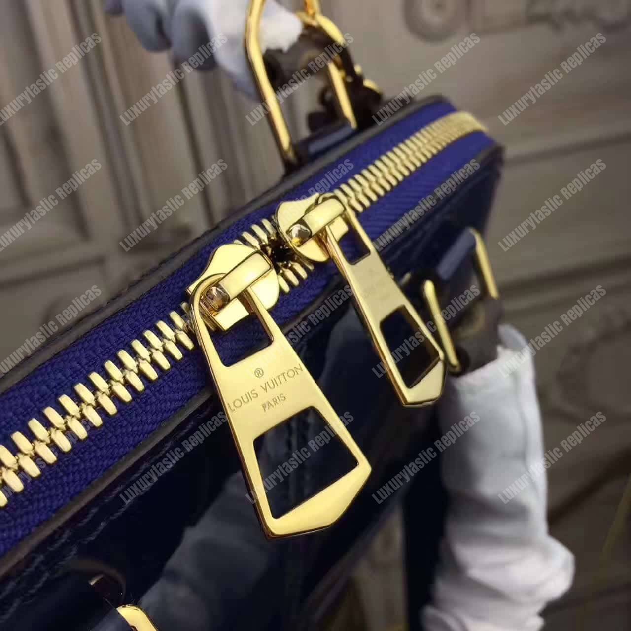 LV Alma BB Patent Leather Marine