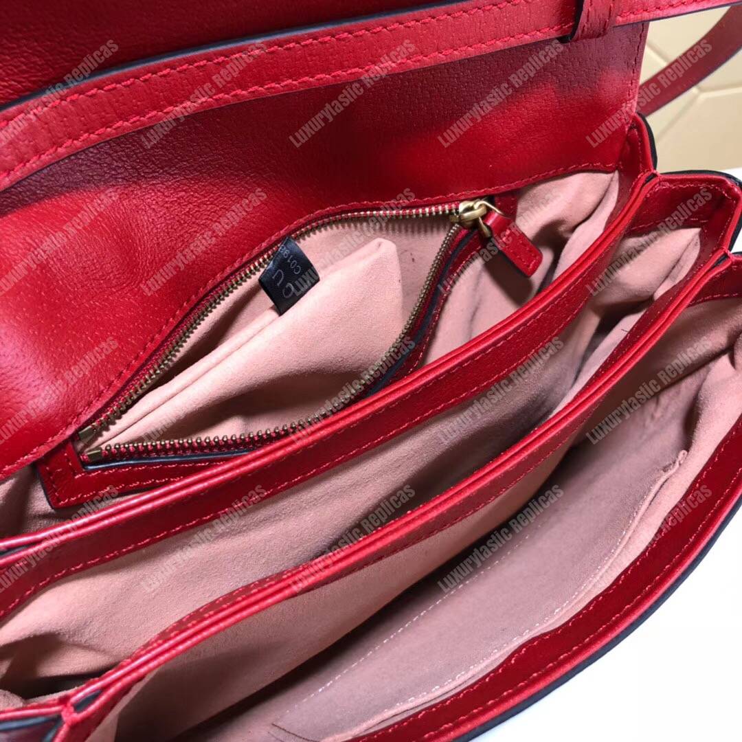 G*u*i queen margaret gg sup*e medium shoulder bag red