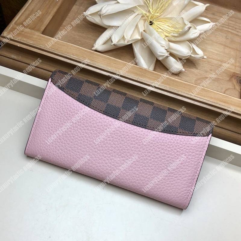LV Croisette Wallet Damier canvas w/ grained leather Magnolia